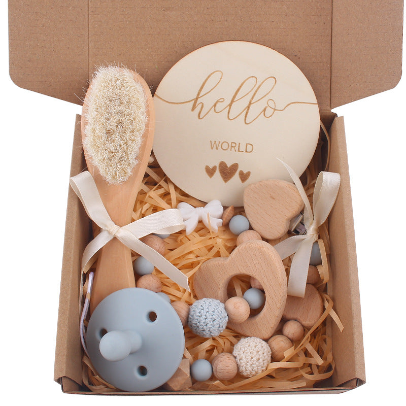 Wholesale Baby Beech Teether Handmade Bow Pacifier Chain Soothing Five-piece Set